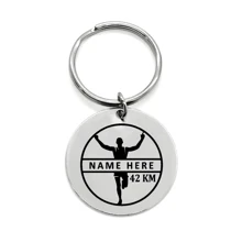 1 chiếc móc khóa bằng thép không gỉ khắc laser tùy chỉnh cho cuộc đua ba môn phối hợp/marathon, quà tặng lưu niệm cho câu lạc bộ những người đam mê thể thao, móc khóa ô tô/ví, phụ kiện Giáng sinh - Nhiều màu - Xem 12