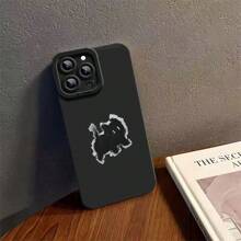 动物小猫 1 件装可爱黑猫图案 TPU 硅胶防震手机壳 兼容 iPhone - 黑色 - 查看 3