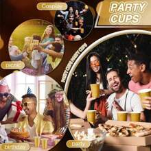 16 oz wiederverwendbare Plastik Partybecher, robuste Trinkgläser für Getränke bei Abschlussfeier/Schulanfang, Softdrinks, Punsch, Grillparty, Picknick [Farben/Menge wählbar]