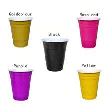 16 oz wiederverwendbare Plastik Partybecher, robuste Trinkgläser für Getränke bei Abschlussfeier/Schulanfang, Softdrinks, Punsch, Grillparty, Picknick [Farben/Menge wählbar]