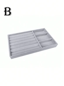 9-Piece Gray Velvet Jewelry Storage Tray Set, Stackable Multi-Compartment Jewelry Organizer Box, Ring, Earring, Necklace, Bracelet, Brooch, Watch Sorting Storage Display Tray, Drawer-Style Jewelry Storage Box, Suitable For Bedroom Vanity, Closet, Drawer And Jewelry Store Display, Home Storage Supplies, Christmas, New Year, Graduation, Mother's Day Gift - Multicolor - View 14