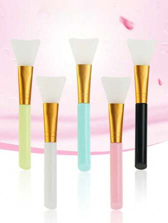 1/2/3/4/5pcs Professional Silicone Facial Mask Brush, Lightweight Beauty Tool For DIY Cosmetics