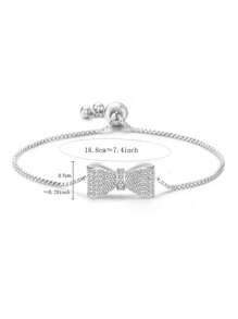 rakol 1 件简约银色方晶锆石装饰手链