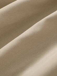 青少年女孩长袖领纯色连衣裙（配腰带和帽子） - 卡其色 - 查看 9