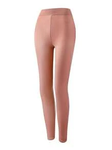 Bộ 2 áo tay dài siêu mỏng và quần dài bó sát đồ lót mềm mại cho nữ - Bụi hồng - Xem 2