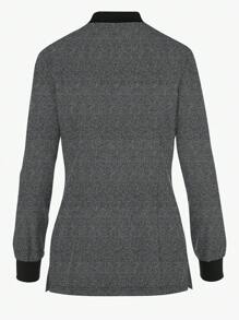 cimmuovere Chaqueta de pijama de mujer de manga larga con cierre de cremallera frontal ajustada y bolsillos - Gris - Ver 2