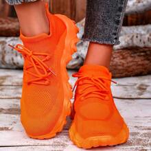 Breathable Lightweight Fabric Lace-Up Casual Fashionable Women Sports Shoes Suitable For Outdoor Wear