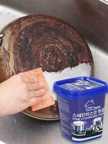 DeTODO Pasta De Limpieza Para Utensilios De Cocina De Esmalte/Porcelana/Acero Inoxidable. Removedor De Manchas De Grasa Y Óxido De Uso Múltiple 500 g - Gris Oscuro - Ver 7