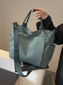 Casual Style Plain With Adjustable Strap Large Capacity Shoulder Tote Bag,Cross Body Bag Everyday Bag, Etc. Perfect For Daily Use - Suitable For Traveling, Work Or Shopping,University, College Classroom , Commute,School, Etc. For Women, Rookies & White-Collar Workers,Girl, College Students,Young Girl, Literary School Bag & Book Bag For Women Or Students, Perfect For Books, Shopping, Back To School And More