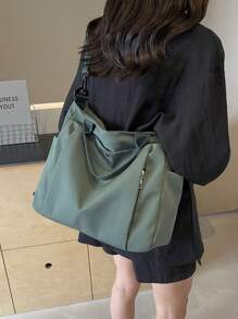 Casual Style Plain With Adjustable Strap Large Capacity Shoulder Tote Bag,Cross Body Bag Everyday Bag, Etc. Perfect For Daily Use - Suitable For Traveling, Work Or Shopping,University, College Classroom , Commute,School, Etc. For Women, Rookies & White-Collar Workers,Girl, College Students,Young Girl, Literary School Bag & Book Bag For Women Or Students, Perfect For Books, Shopping, Back To School And More