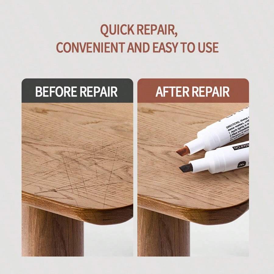 12pcs Wood Grain Touch Up Paint Pens, Furniture Scratch Repair Markers