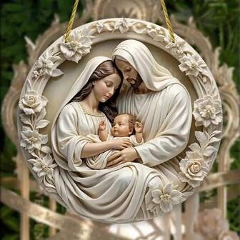 1 件 2D 圆形（亚克力）家居装饰礼品、艺术墙面装饰、乔迁礼物、节日装饰、农舍花园和户外露台装饰、派对装饰、圣周装饰、复活节装饰、花环中心装饰、办公室装饰、5.9 英尺、家居装饰、房间装饰、墙面装饰