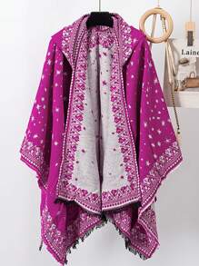 1pc Star Embroidered Shawl Cape Scarf For Dress - Multicolor - View 3