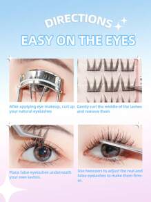 ELYCO 36 件/套自粘式柔软卷曲自然单根睫毛，0.07 毫米厚度，C 卷曲，适合初学者 - 柔软、飘逸、分段、纤长睫毛，非常适合日常和场合佩戴 - C - 查看 7