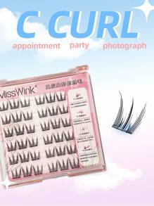 ELYCO 36 件/套自粘式柔软卷曲自然单根睫毛，0.07 毫米厚度，C 卷曲，适合初学者 - 柔软、飘逸、分段、纤长睫毛，非常适合日常和场合佩戴 - C - 查看 3