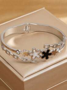 rakol 1 chiếc vòng tay hình chiếc lá bằng thép không gỉ thời trang đa năng, thích hợp cho phụ nữ đeo hàng ngày, quà tặng ngày lễ - vòng đeo tay - Xem 7