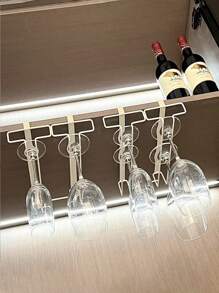 1 pieza Soporte para copas de vino tinto, sostenedor colgante de copas, estante para exhibir copas de vino invertidas, estantería de almacenamiento para copas para gabinete de vino - Multicolor - Ver 5
