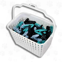 Basket Kit + 24 Reinforced Clothes Pegs Multipurpose Basket With Handle - 白色 - 查看 1