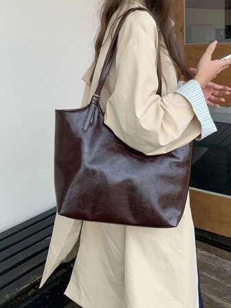 Millennial Color Tone, Retro European And American Commuter Women Tote Bag, Large Capacity Shoulder Bag For Party, Banquet, Short Trip, Gift