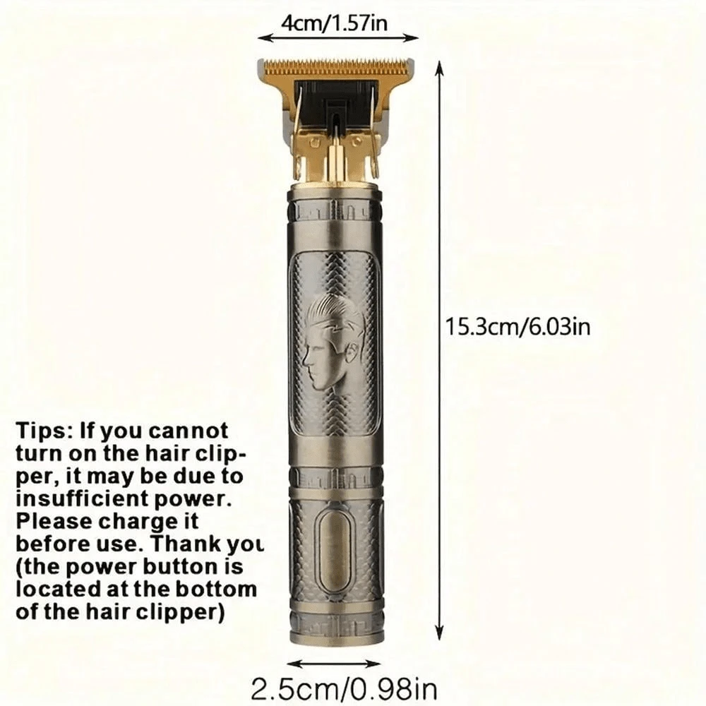 Professional Cordless Hair Clipper Zero Gapped T Blade Liners Grooming