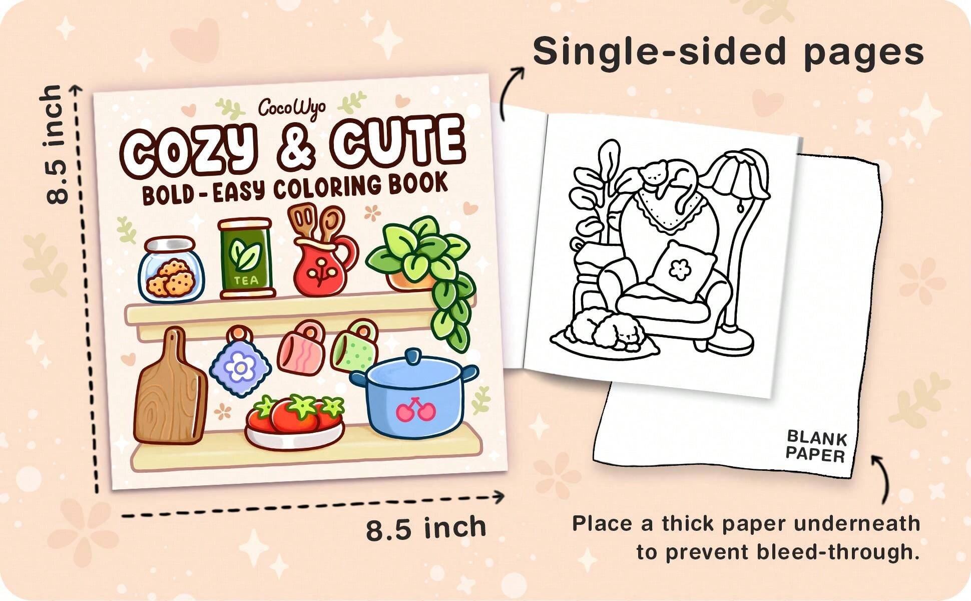 Cozy & Cute Coloring Book For Adults And Teens, Bold And Easy Designs