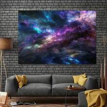 Galaxie Fotohintergrund: 1 Polyester Weltraum-Themen Party Hintergrund, Weltall sternklarer Himmel Galaxie Hintergrund, Universelle Weltraum Planeten Dekoration, geeignet für Räume und Gärten, ohne Strom, Mehrzweck - Verschiedenfarbig - Übersicht 2