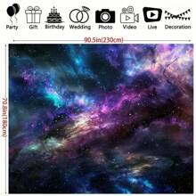 Galaxie Fotohintergrund: 1 Polyester Weltraum-Themen Party Hintergrund, Weltall sternklarer Himmel Galaxie Hintergrund, Universelle Weltraum Planeten Dekoration, geeignet für Räume und Gärten, ohne Strom, Mehrzweck - Verschiedenfarbig - Übersicht 3