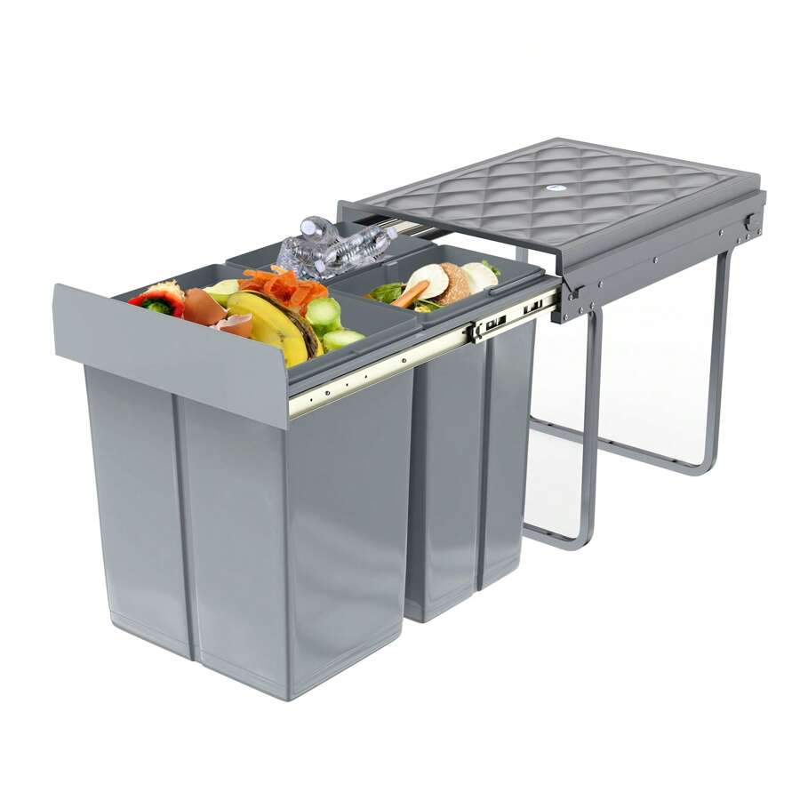 Kitchen Trash Can Under BuiltIn Waste Bin Extendable Waste