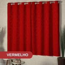 Jacquard Curtain 2.00x1.30 Modern Practical Stylish Living Room Bedroom Office - 紅色 - 查看 2