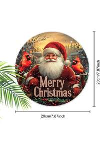 Kindly Papai Noel Clássico Cardeal Placa de Madeira Feliz Natal Guirlanda Placa para Porta da Frente Decoração de Parede Decoração Ideal para Natal