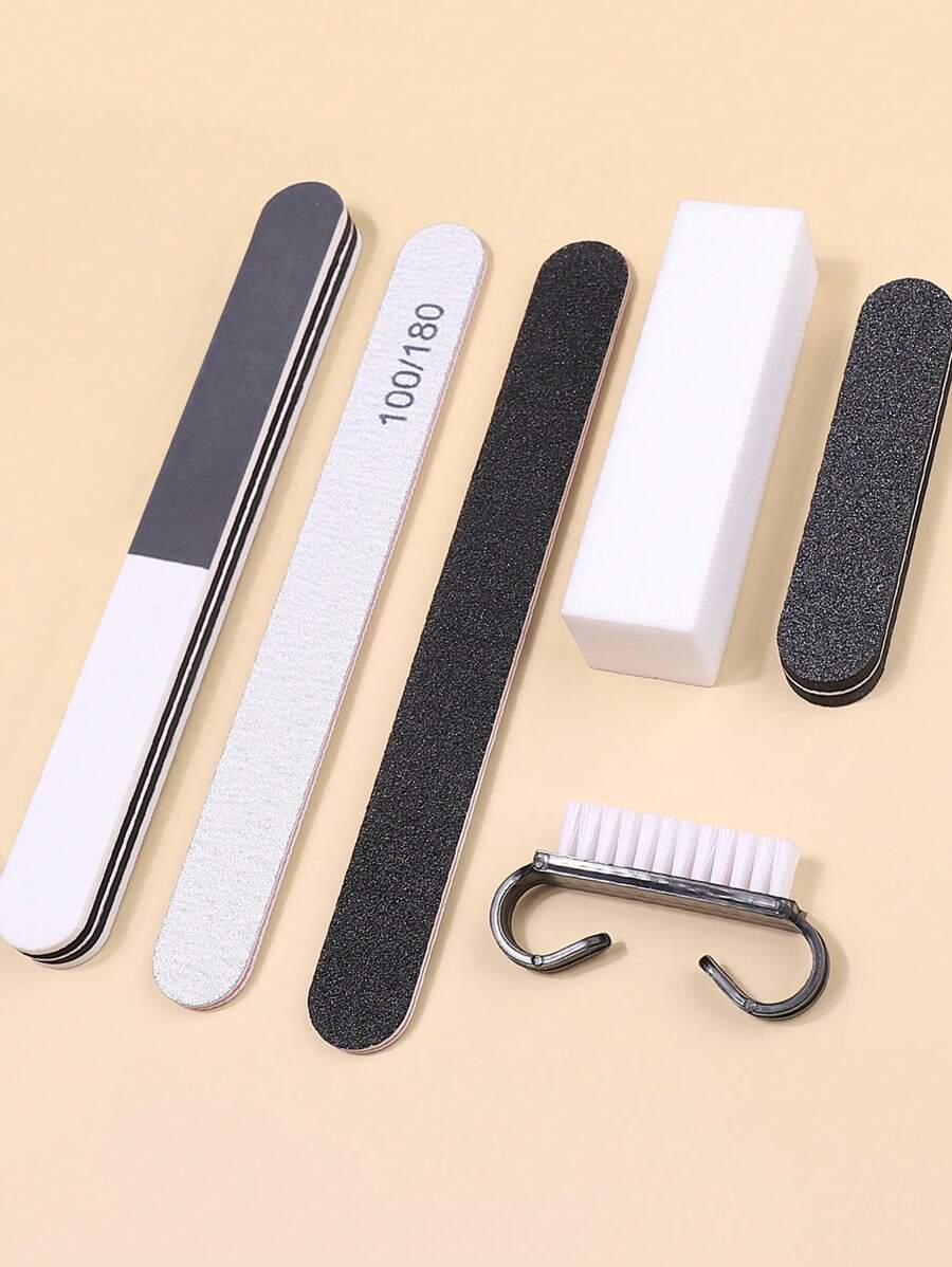 klimonla Klimonla 6pcs Nail Sponge Strip Double-Sided Polishing Sponge Tofu Block Sanding Strip Nail Shaping Strip Polishing Strip Nail Surface Polishing Nail Shaping Special Use Tool Kit