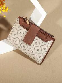 Einfarbige kurze Geldbörse, tragbare zweifach gefaltete Münzengeldbörse, Kreditkartenhalter, Geburtstagssgeschenk für Frauen, Geldbörse, kleine Geldbörse - Weiss - Übersicht 5