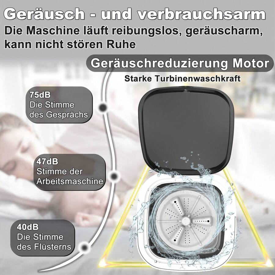 Foldable Mini Washing Machine. 11L 2 In 1 Capacity Portable Mobile