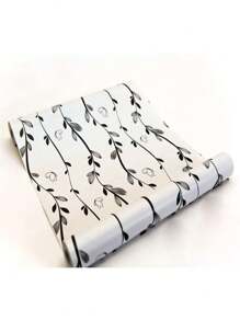 Floral Leaves And Butterflies Self-Adhesive Wallpaper 45 Cm X 5 M - Đen và trắng - Xem 6