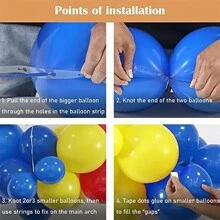 Set de 106 globos con temática de superhéroe que incluye arco de globos, guirnalda, suministros para fiestas con globos en rojo, azul, amarillo, decoración de fiesta de dibujos animados para cumpleaños - Multicolor - Ver 3