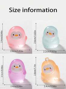 1PC Micro Landscape Cartoon Cute Hair Glow-In-The-Dark Penguin Decoration Resin Ornaments Christmas Decorations Car Accessories Room Accessories DIY Decorations Accessories Desktop Birthday - Multicolor - View 3