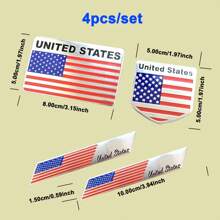 4 Stücke 3D Vereinigte Staaten/Vereinigtes Königreich/Deutschland/Frankreich/Italien/Japan Flagge Aufkleber aus Metall für LKW, Motorrad, Fahrrad, Boot und Fahrzeuge, Fensterdeko im patriotischen Stil (Amerika/Vereinigtes Königreich/Deutschland/Frankreich/Italien/Japan)