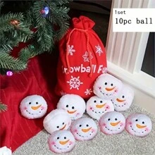 Künstliche Schneekugel, Weihnachts-Schneeball-Kampf Set für drinnen, Plüsch-Schneemann-Kugel mit realistischem Gesicht, Schneeballkampfspiel für drinnen und Outdoor