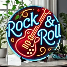 1 chiếc đàn guitar Rock đèn neon bằng gỗ trang trí tường, 20,32x20,32cm, nghệ thuật gỗ treo tường, biển báo trang trí Giáng sinh/năm mới, quà tặng Giáng sinh/năm mới, thích hợp cho phòng, nhà bếp, ngày lễ, sân vườn, nhà để xe, trang trí văn phòng, bền và dễ bảo trì, độ chính xác màu cao, chi tiết tinh xảo, dụng cụ và đồ dùng thủ công - Nhiều màu - Xem 9