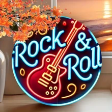 1 chiếc đàn guitar Rock đèn neon bằng gỗ trang trí tường, 20,32x20,32cm, nghệ thuật gỗ treo tường, biển báo trang trí Giáng sinh/năm mới, quà tặng Giáng sinh/năm mới, thích hợp cho phòng, nhà bếp, ngày lễ, sân vườn, nhà để xe, trang trí văn phòng, bền và dễ bảo trì, độ chính xác màu cao, chi tiết tinh xảo, dụng cụ và đồ dùng thủ công - Nhiều màu - Xem 7