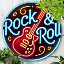 1 chiếc đàn guitar Rock đèn neon bằng gỗ trang trí tường, 20,32x20,32cm, nghệ thuật gỗ treo tường, biển báo trang trí Giáng sinh/năm mới, quà tặng Giáng sinh/năm mới, thích hợp cho phòng, nhà bếp, ngày lễ, sân vườn, nhà để xe, trang trí văn phòng, bền và dễ bảo trì, độ chính xác màu cao, chi tiết tinh xảo, dụng cụ và đồ dùng thủ công - Nhiều màu - Xem 5