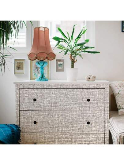 Roll Verlichting Grijs Linen Wallpaper Home Self Adhesive Peel Stick Wand Paper Bedroom Dinning Room Kitchen Cabinets Stickers Thicken Mildew Proof Removable Contact Countertops Furniture Renovation Birthday Graduation view 7