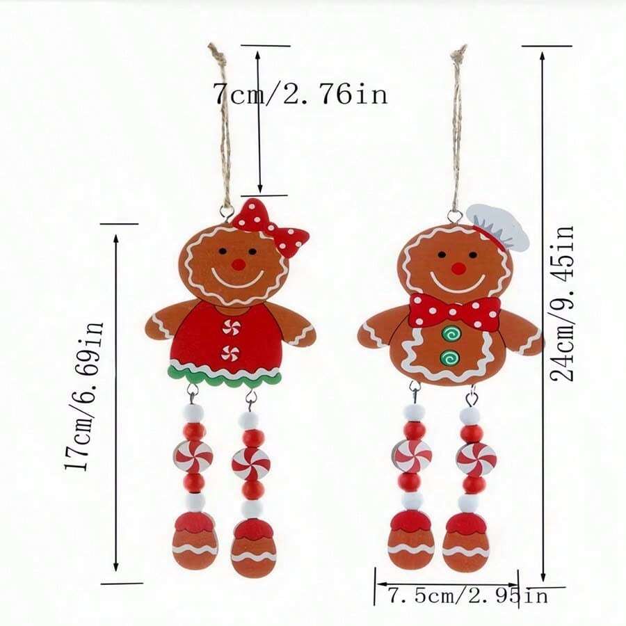 1 Wooden Gingerbread Figurine, Christmas Eve Holiday Decoration