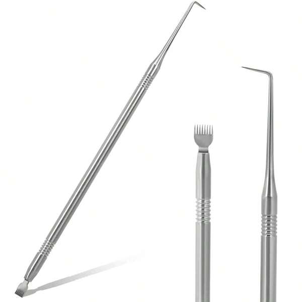 Kit 2 en 1 de elevación y tinte de pestañas, herramienta profesional separadora de pestañas con peine, cepillo de acero inoxidable para rizar y tintes de pestañas (Plata)