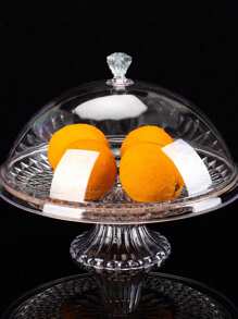 1PC 带盖水果托盘透明亚克力托盘零食小吃展示干果托盘圣诞礼物 - 無色 - 查看 4