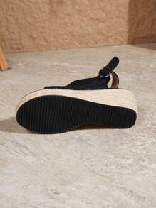 女士厚底坡跟凉鞋，女士凉鞋，女鞋，厚底凉鞋，草绳，拖鞋，真皮，适合所有季节穿着，度假，派对，休闲，海滩