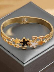 rakol 1 chiếc vòng tay hình chiếc lá bằng thép không gỉ thời trang đa năng, thích hợp cho phụ nữ đeo hàng ngày, quà tặng ngày lễ - vòng đeo tay - Xem 6