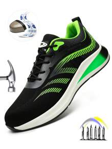 New Summer Breathable Steel Toe Cap Safety Shoes For Men And Women, Anti-Smashing And Anti-Piercing Sports Work Shoes, Lightweight And Fashionable