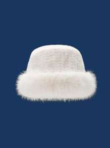 1 件女士秋冬渔夫毛绒帽子，大头围设计让脸看起来更小，厚实温暖的渔夫帽，时尚复古风格，适合外出旅行 - 彩色 - 查看 6