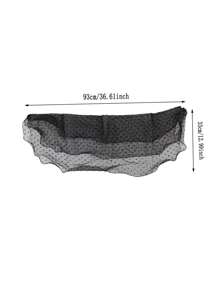 1 Stück süßer, mehrlagiger Rüschen Hochzeits-Schal, Schulterwrap mit Schleifenscnalle, Tüll Braut-Schal, Hochzeits-Braut-Schal, mehrlagiger dünner Garn-Schal-Wrap - eleganter Spitzen-gepunkteter Bogen dünner Tüll Einschulter-Wrap für Braut-Hochzeitsabendkleid Cheongsam - weich, leicht und stilvoller Accessoire für Damen Herbstkleidung - Verschiedenfarbig - Übersicht 2